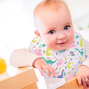 拭いて清潔な防水ベビー幼児用よだれかけ | 防水よだれかけ | 食事の必需品 | 散らからない食事 | お手入れ簡単 | 幼児の食事
