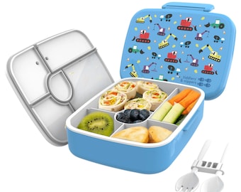 Compartment Lunch / Bento Box | Bento Box For Kids | Cutlery Fork & Spoon | Leak-proof Bpa-free | 5 Handy Compartments | Leakproof Inner Lid
