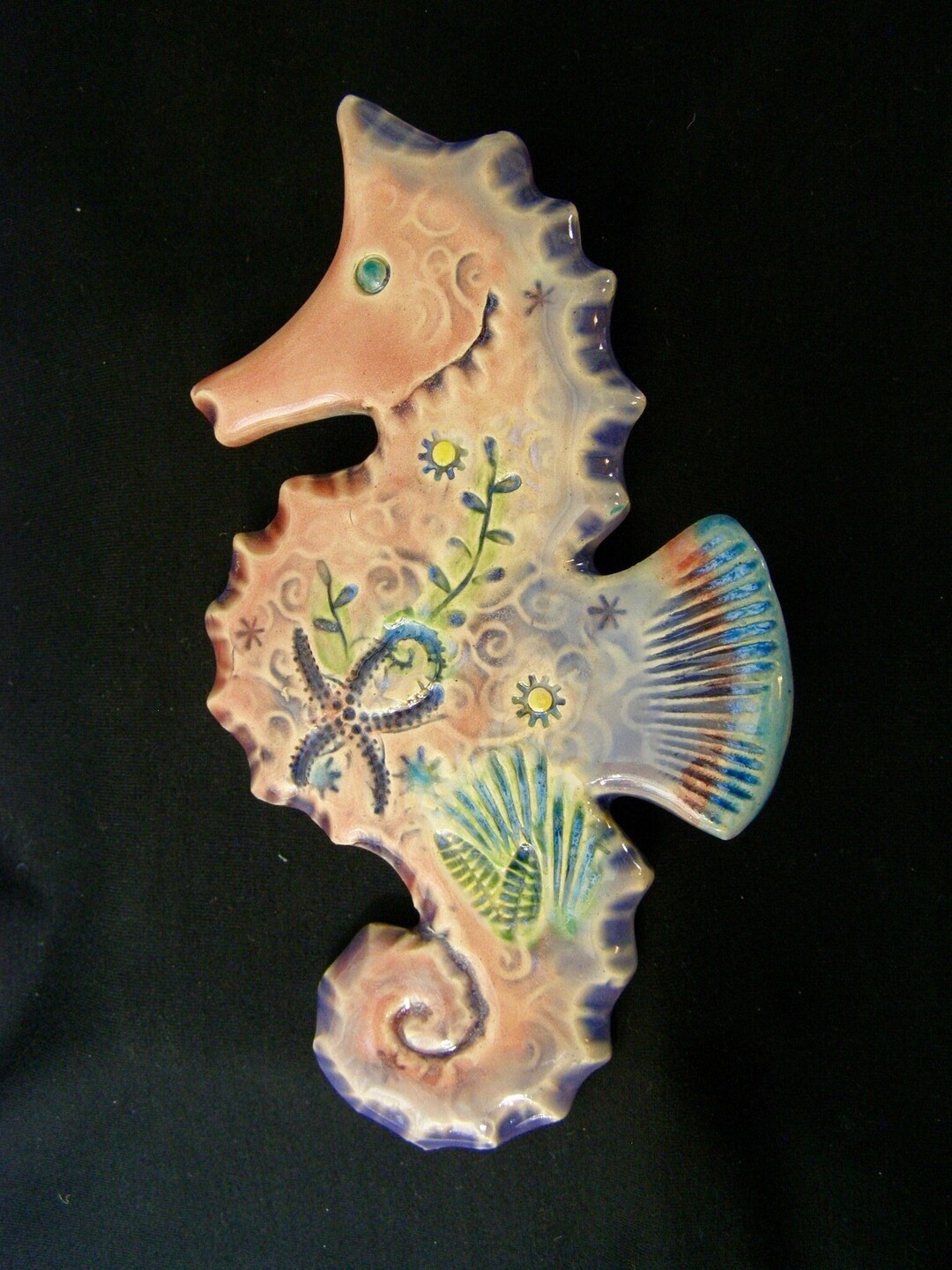 Ceramic Seahorse Wall Hanging for Home or Garden. 7 Tall Etsy