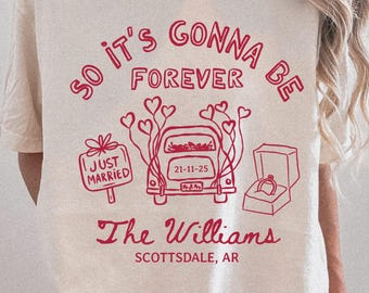 Just Married Shirt, Wedding Shirt Gift, Newlywed Shirt Gift for Bride, Mrs Comfort Colors® Shirt, Honeymoon Tee Shirt, Coquette Bow Shirt