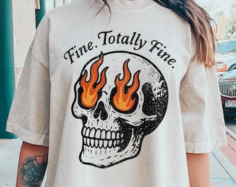 Feines total feines Shirt Schädel Komfort Farben T-Shirt Boho Vintage T-Shirt Trendiges grafisches T-Shirt Schädel Rebel Rock n Roll Grunge Edgy Outfit Boho Hippie