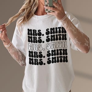 Personalized Bachelorette Bride Shirt: Retro Future Mrs. - Comfort Colors