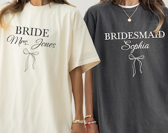 Comfort Colors® Custom Bride Bridesmaid Shirt, Briedsmaid Proposal Gift, Bridal Party T-shirt, Bach Party Shirt, Personalized Bride Tshirt