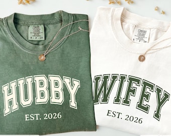 Wifey and Hubby Shirt, Wedding Party Shirt, Honeymoon Shirt,Wedding Shirt,Wife and Hubs Shirts, Just Married Shirts, Matching Couple Shirt