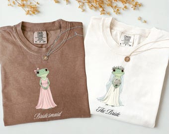 Bridal Frog Party Comfort Colors Shirts, Funny Bridesmaids Tee, Maid Of Honor Gift, Funny MOG & MOB Wedding Shirt, Bridesmaid Proposal Gift