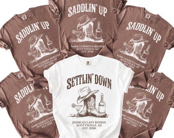 Custom Last Rodeo Bachelorette Tee, Cowgirl Bridal Party Shirt, Western Hen Party Outfit, Bride Squad Country Theme Top