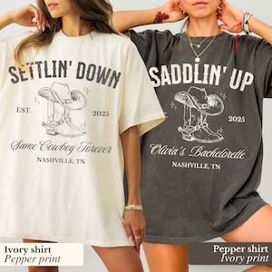 Custom Last Rodeo Bachelorette Party Shirts Same Cowboy Forever Last Hoedown Country Bach Nashville Bachelorette Party Cowgirl Bridal Shirts
