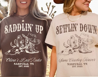 Custom Last Rodeo Bachelorette Shirts: Country Cowgirl Party