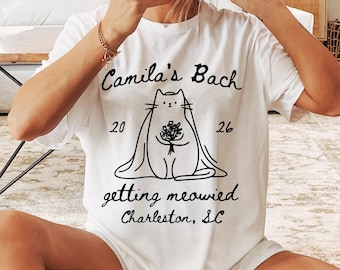 Getting Meowied Bachelorette Shirt Cat Bachelorette Shirt Cat Themed Bach Party Shirts Cat Lovers Wedding Shirts Cat Bridal Party Tees
