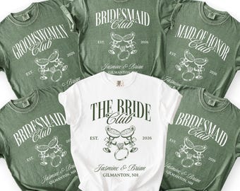 Custom Bridal Party Shirts, Personalized Bridesmaid Tees, Maid of Honor, Getting Ready Outfit, Bridesmaid Proposal Gift, Bachelorette Party