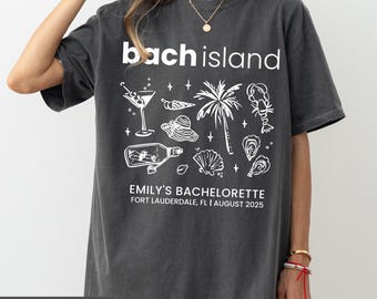 Camisetas de despedida de soltera, camisetas de Bach Island, camisetas de Bach Island, camisetas de despedida de soltera para enamorados, camisetas personalizadas de Bach, artículos de lujo para despedidas de soltera