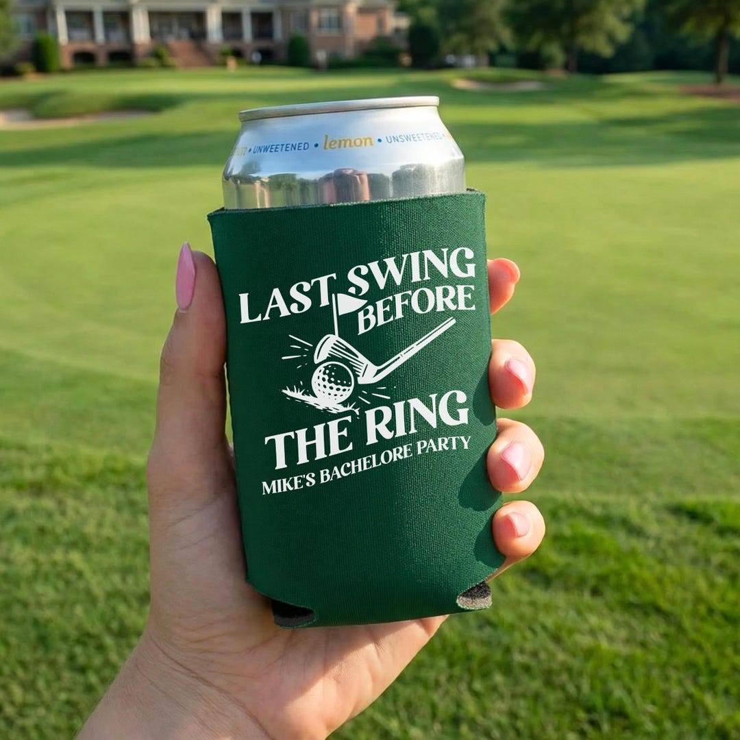 Last Swing Before the Ring Bachelor Can Coolers, Personalized Golf Can ...