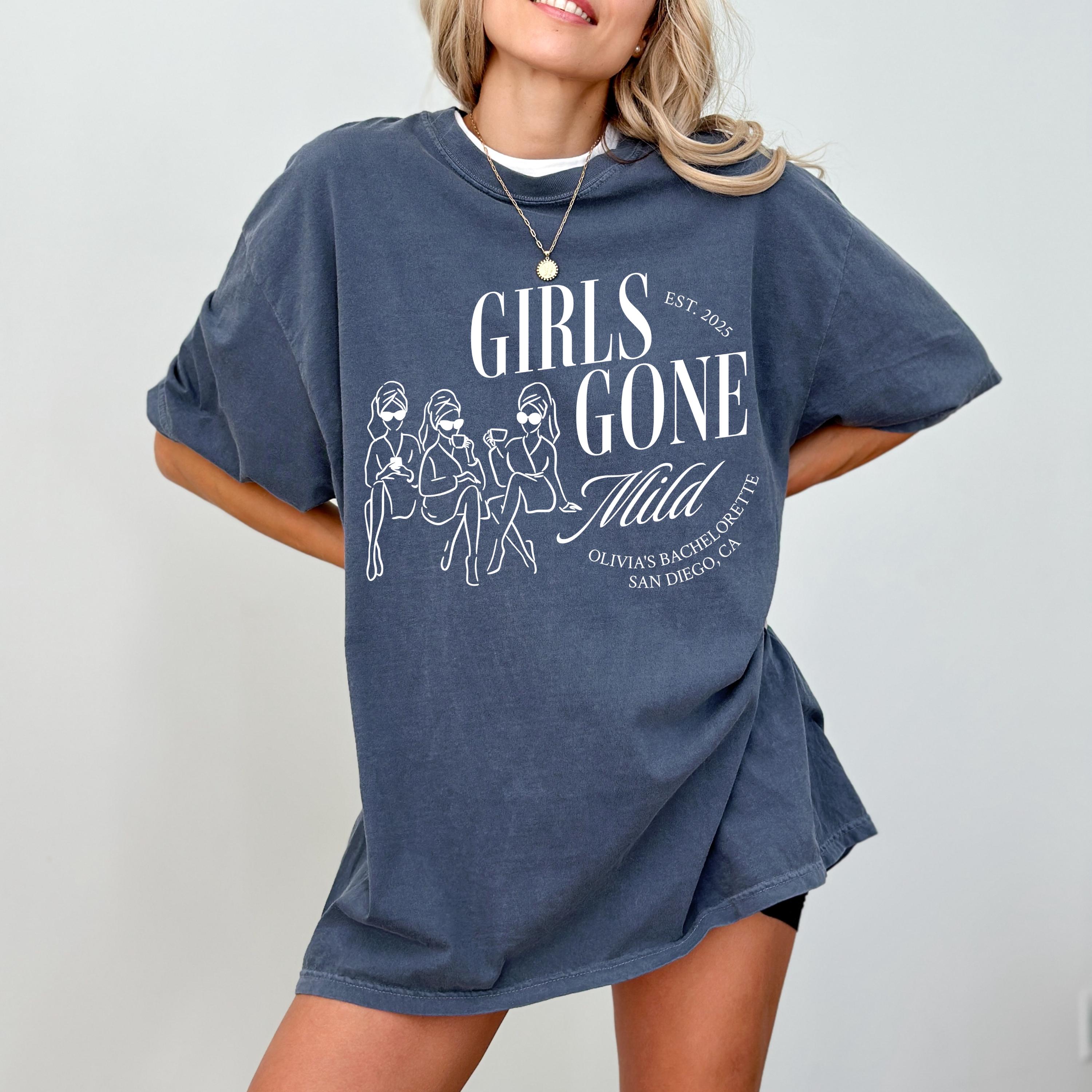 Girls Gone Mild Bachelorette Shirt for Luxury Bridal Shower Matching Outfit Bridesmaid Spa Trip Group Shirt Custom Lux Bach Party Gift Idea