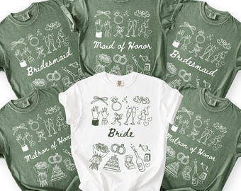 Bridal Party Comfort Colors® Shirt, Bridesmaid Proposal Gift, Maid Of Honor Tee, Matching Wedding Shirt, Wedding Party Bachelorette Shirt