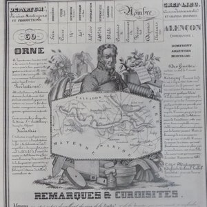 FREE SHIPPING!!!! France, Map, French, Atlas, Department of Orne