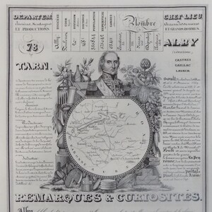 FREE SHIPPING!!!! France, Map, French, Atlas, Department of Tarn