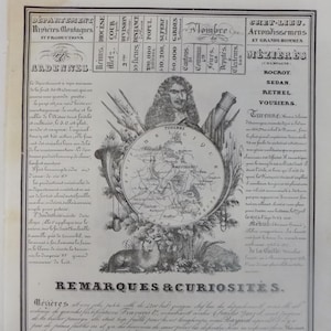 FREE SHIPPING!!!! France, Map, French, Atlas, Department of Ardennes