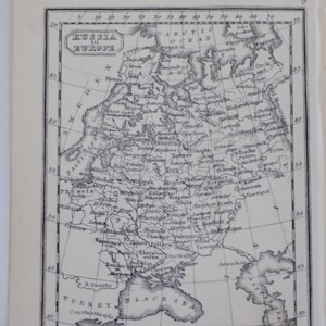 FREE SHIPPING!!!! Miniatures, Maps, Russia in Europe, Antique, Engraving