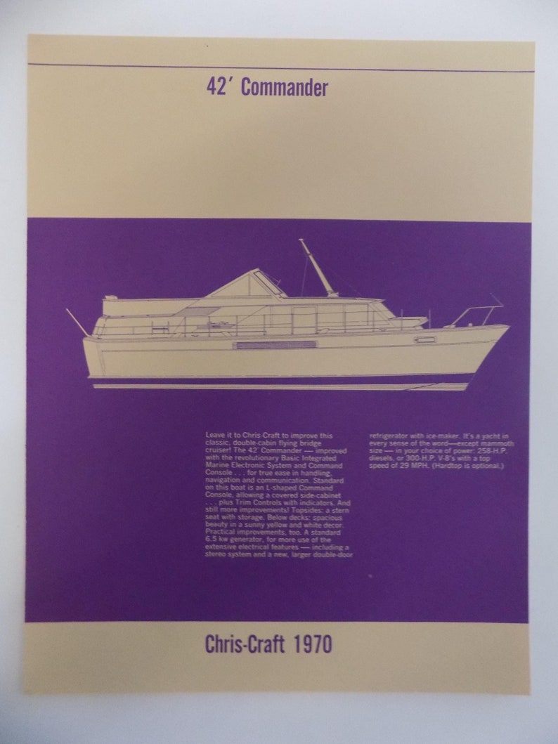 Chris Craft, Brochure, Boats, Vintage, Catalog, Specifications, Price