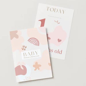 Cartes jalons du mois du bébé bohème – Ensemble de 12 pages
