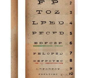 eye exam chart etsy