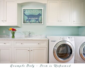 Siamese Cat laundry company laundry room artwork giclee archival signed artists print Pick A Size