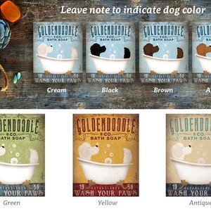 doodle labradoodle goldendoodle dog bath soap Company artwork by Stephen Fowler UNFRAMED Signed Print with border