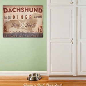 Dachshund Longhaired Dog kitchen diner artwork on gallery wrapped canvas by Stephen Fowler Pick Your Breed image 1