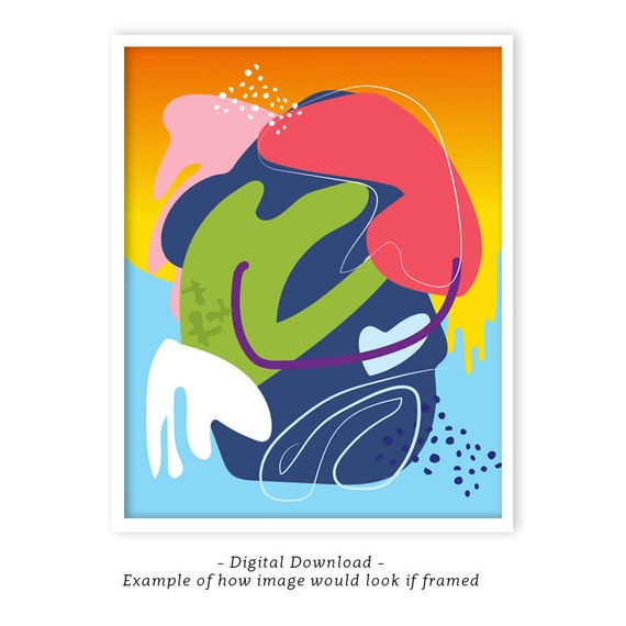 Painting Art Abstract Graphic Shapes Blob Pop Art Etsy 日本