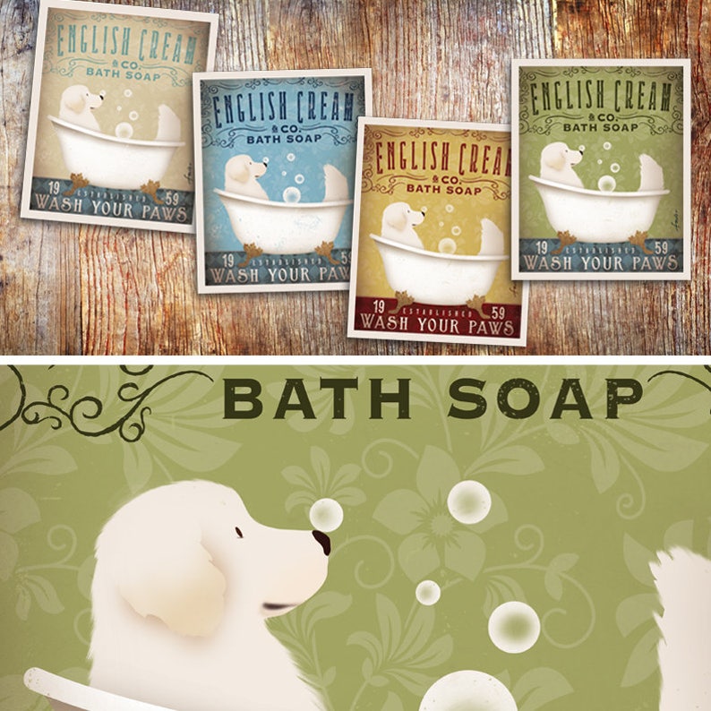English Cream Golden Retriever Dog Bath Soap Company Vintage Etsy