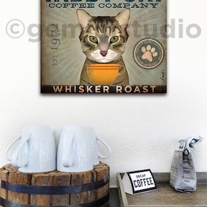 Tabby Cat Coffee Company graphic artwork on gallery wrapped canvas inches by Stephen Fowler image 1