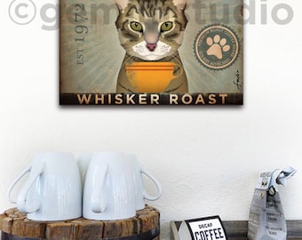 Tabby Cat Coffee Company graphic artwork on gallery wrapped canvas inches by Stephen Fowler