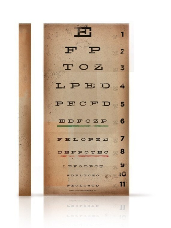 eye exam chart vintage style graphic artwork on canvas inches etsy