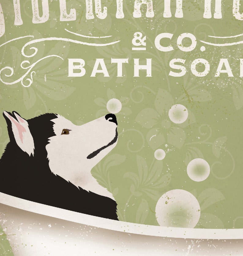 Siberian Husky bath soap Company dog artwork on gallery Etsy
