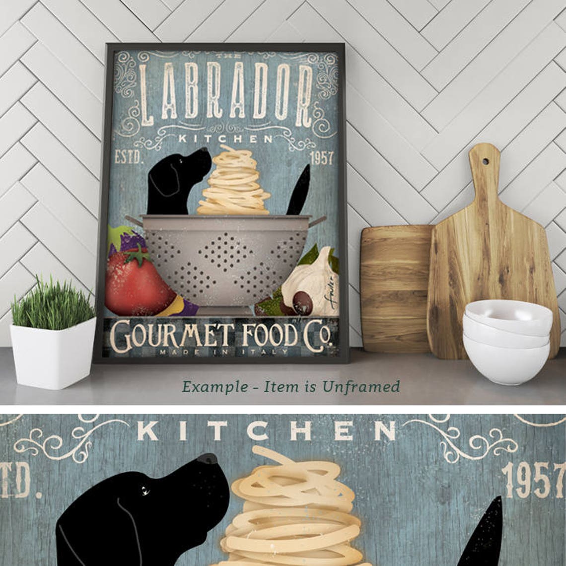 Lab Labrador Retriever Dog Kitchen Artwork Chef Cooking Dog ...