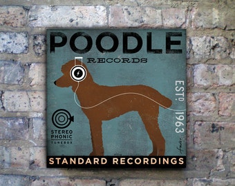 Standard Poodle Records album style graphic artwork on gallery wrapped canvas by Stephen Fowler