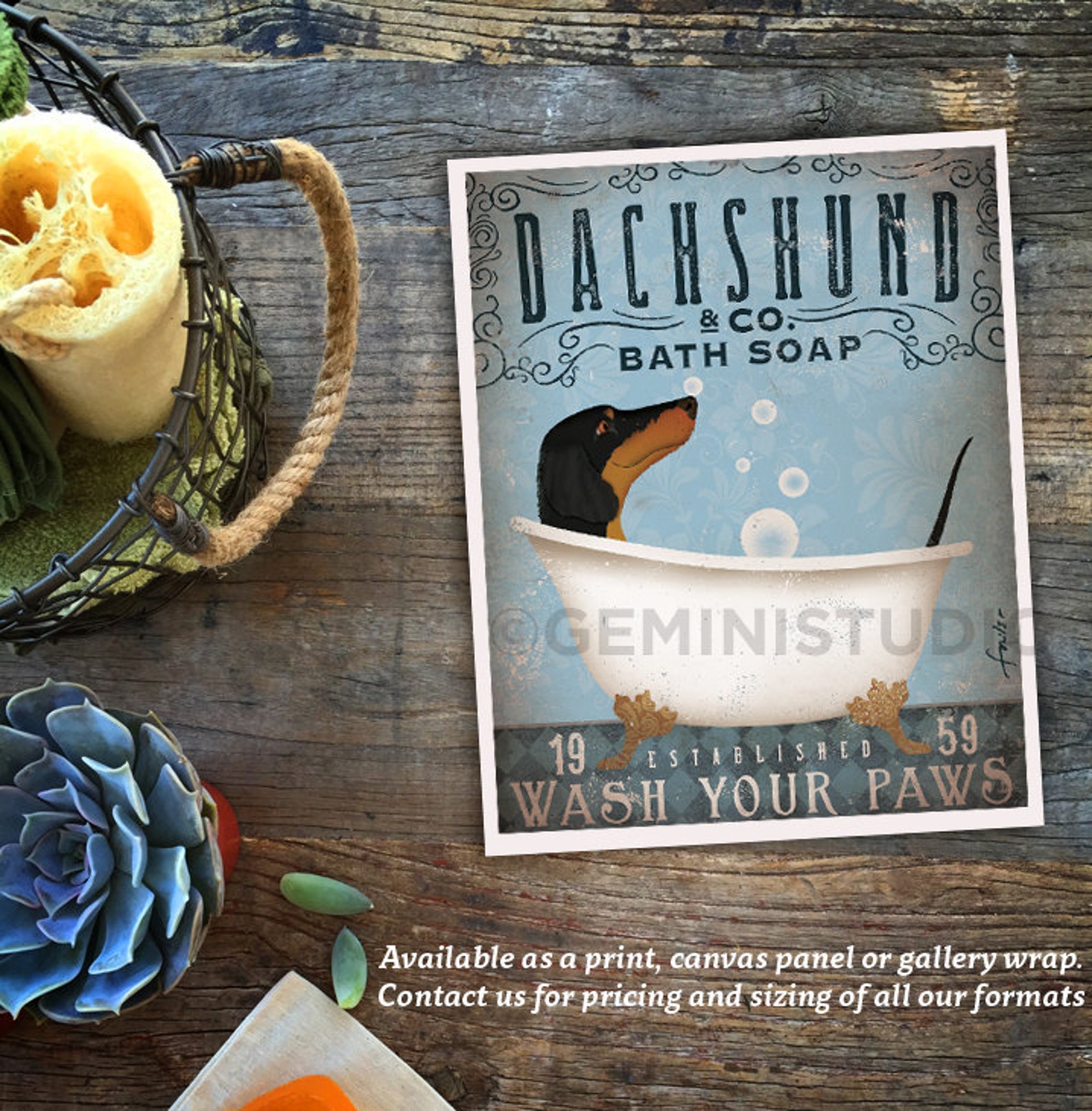 Dachshund Dog Bath Soap Company Vintage Style Artwork by Etsy