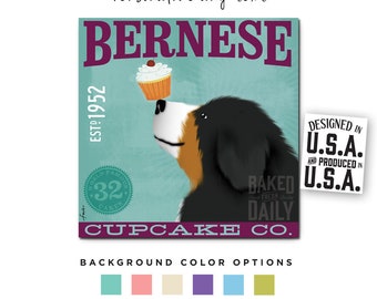 berner, bernese, mountain dog, dog, cupcake, baker, baking, bakery, bake, CANVAS, personalized gift