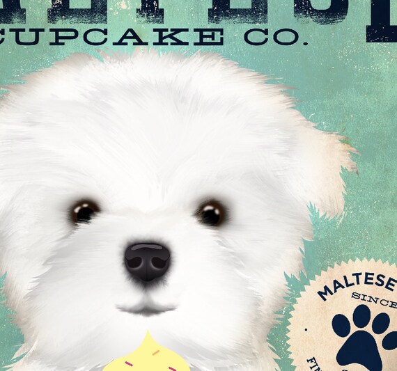 Buy Maltese Dog Art Artwork Cupcake Cake Bakery Baker