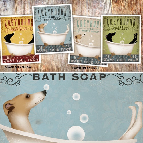 Greyhound Dog Bath Bubble Bath Soap Clawfoot Tub Powder Etsy
