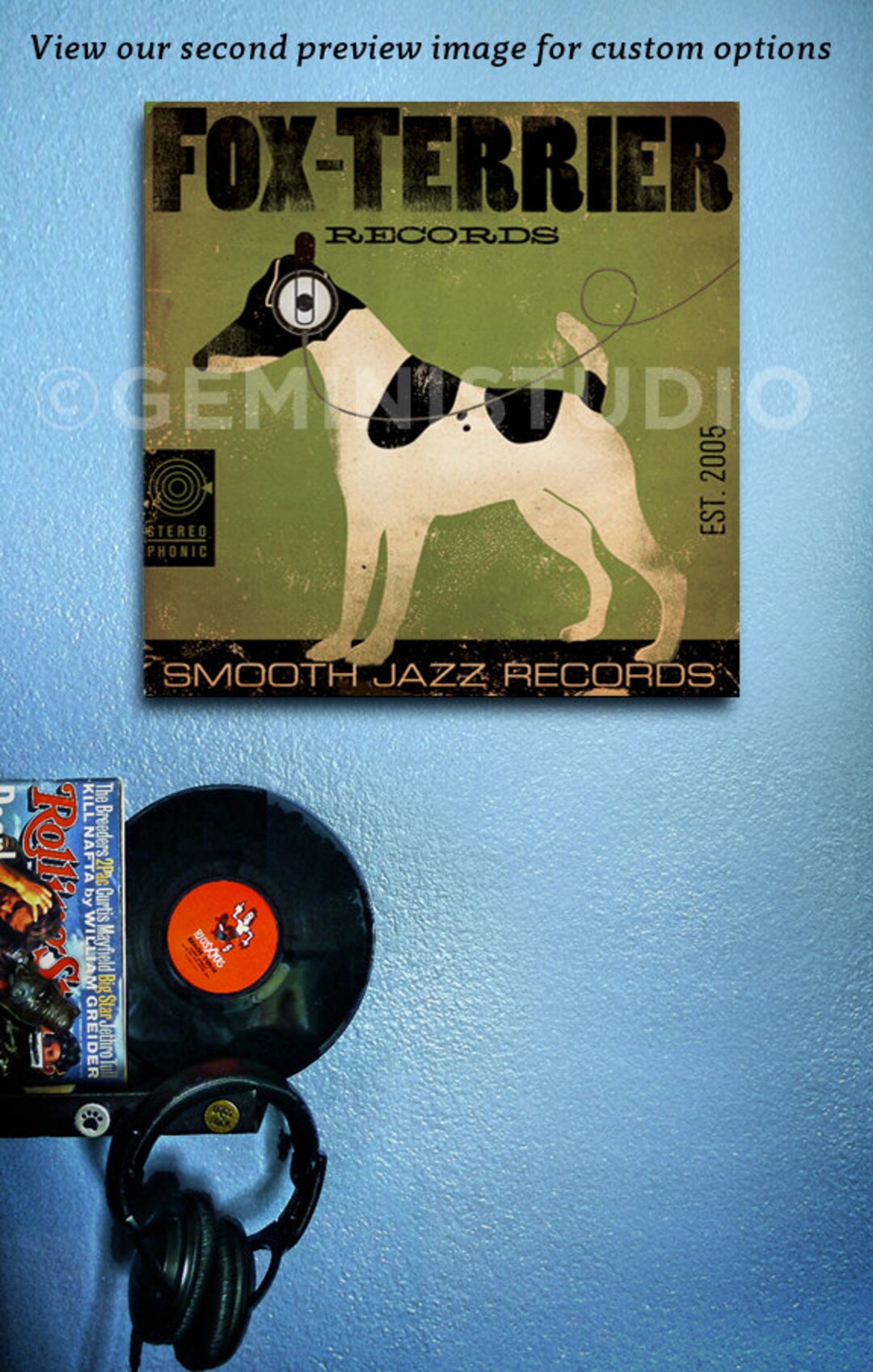 Fox Terrier Dog Art: Album Cover Style Canvas Print - Etsy Israel