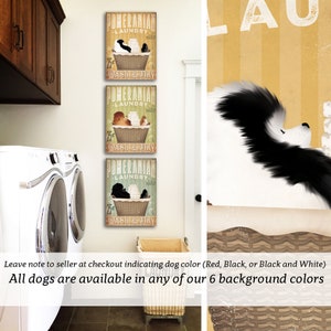 Pomeranian dog Laundry Company basket illustration graphic art on canvas by stephen fowler