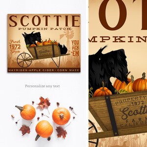 Scottie, Schots, terriër, hond, pompoen patch boerderijkar, halloween, oktober, pompoen, hondenkunst CANVAS