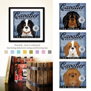 cavalier, king charles, spaniel, hund, öl, bryggning, bryggeri, barkonst, ORAMAD, tryck