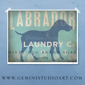 Labrador laundry company laundry room artwork giclee archival signed artists print by stephen fowler