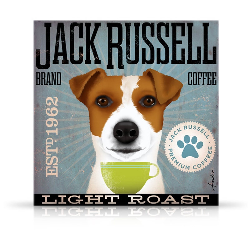Jack Russell Coffee Company Vintage Style Graphic Artwork on Etsy