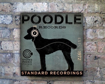 Standard Poodle Records album style graphic artwork on canvas by stephen fowler
