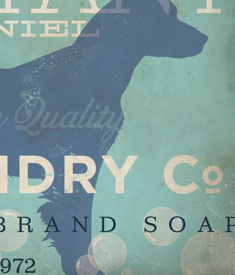 Brittany dog laundry company laundry room artwork giclee Etsy