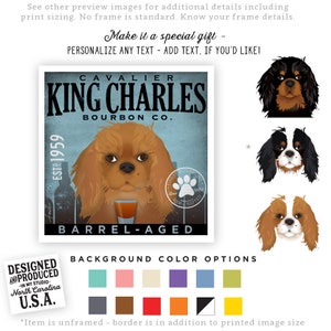 cavalier, king charles, spaniel, hund, bourbon, whisky, whisky, destilleri, oinramad, konst, konstverk