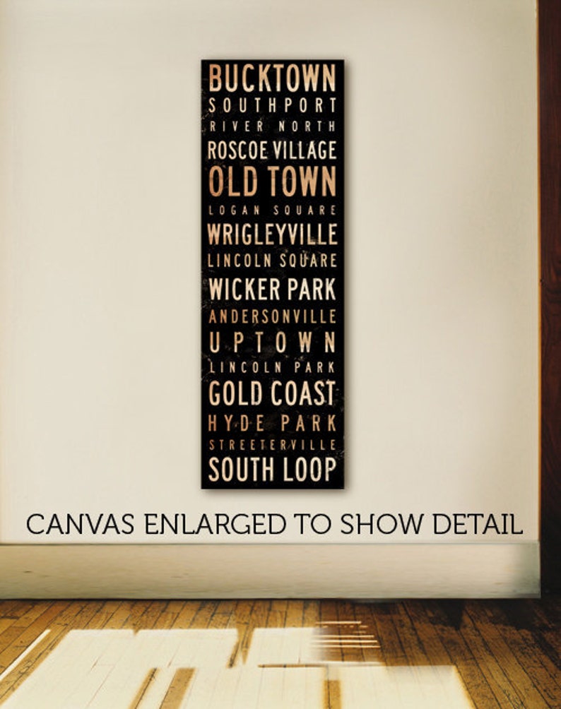 Custom Typography graphic word art on narrow gallery wrapped Etsy